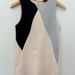 🎨 Topshop Mod Color Block Mini Dress – Size 2 – Sleeveless